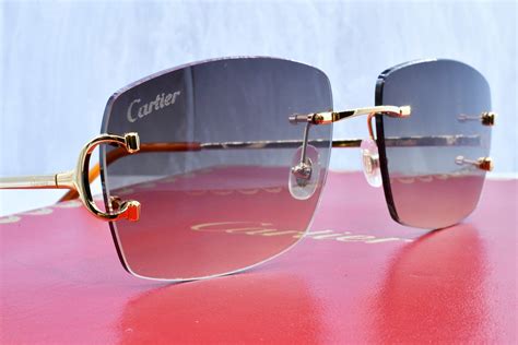 cartier wood glasses|rimless big c cartier glasses.